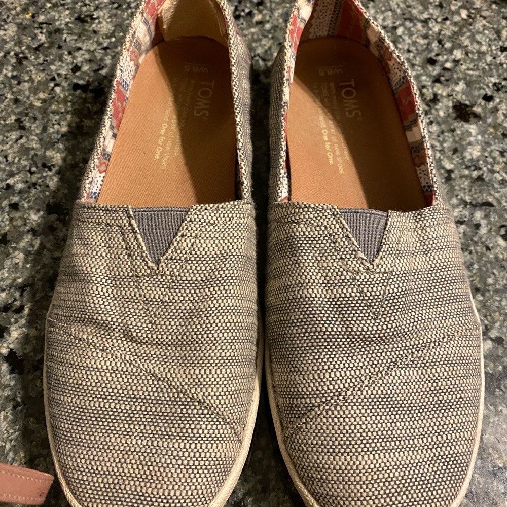 TOM’S 6-1/2 Shoes, grey-blue fabric